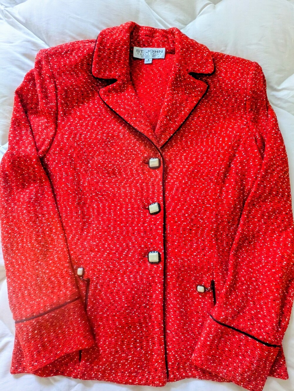 St. Johns Boucle Knit Jacket. SZ 8. NWOT. Gorgeous Quality.